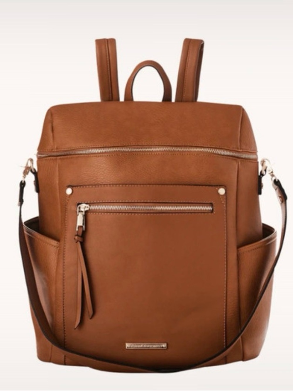 Almost NEW Poppy & Peonies Commuter Backpack Tote - Cognac